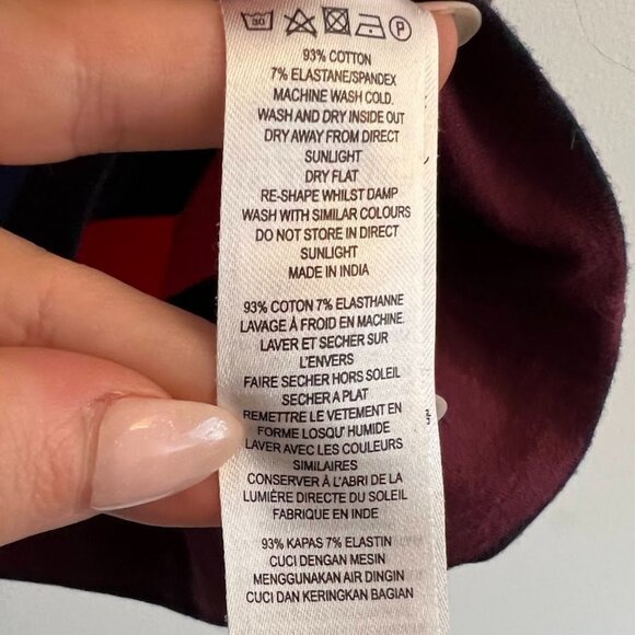 French Connection Striped Sheath Dress - Red/Blue/Maroon - Size 4 - Picture 8 of 8